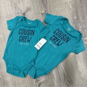 Set of 2 “Cousin Crew” Onesies 24M and 6M